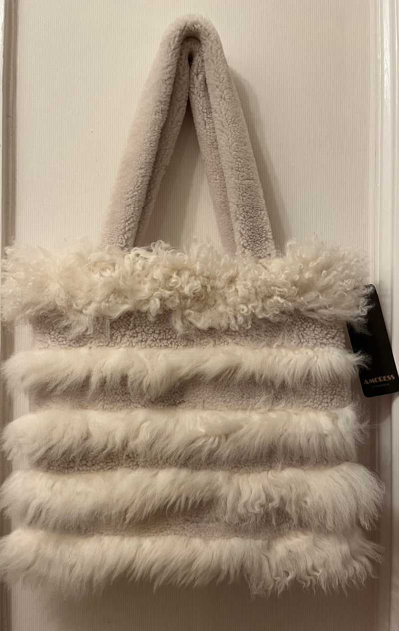 Shopping bag in shearling - Big