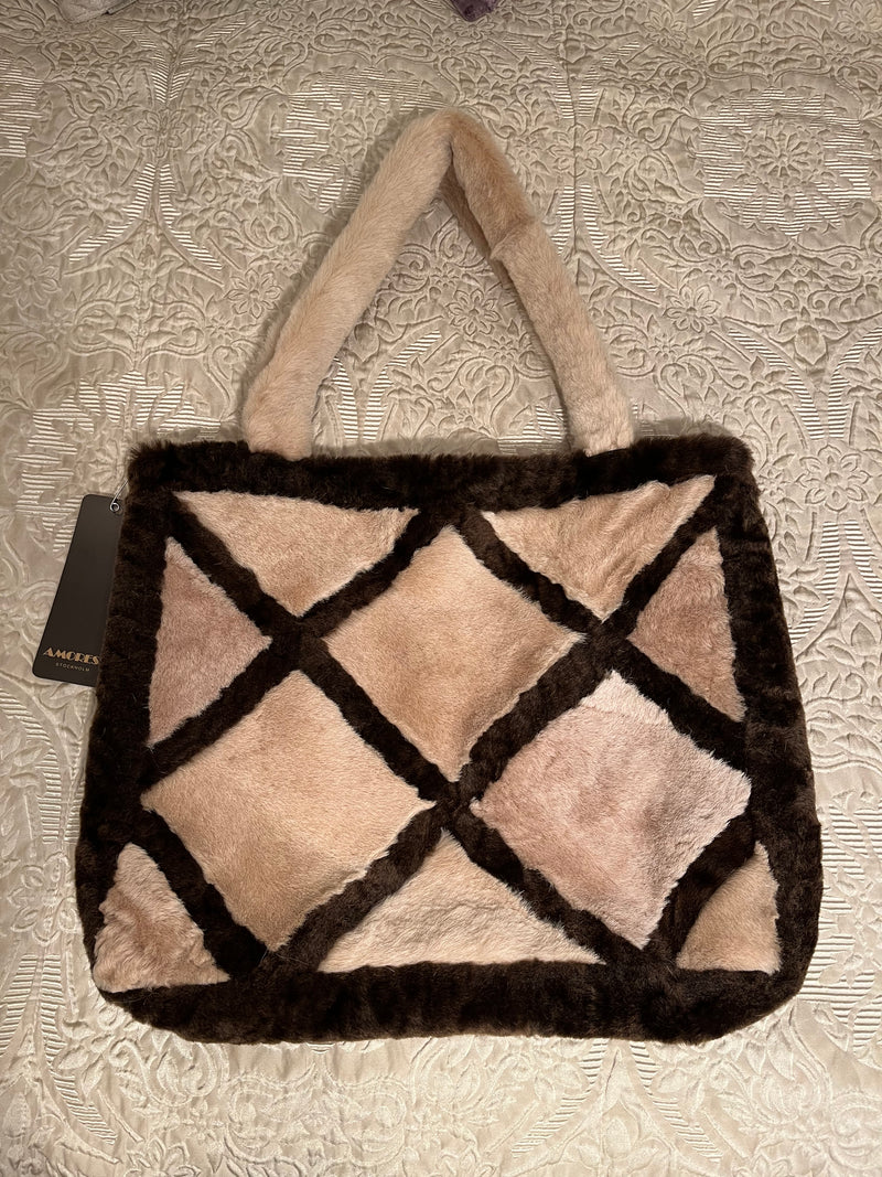 Shopping bag in shearling - Big